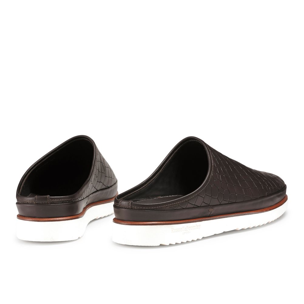 Dark Brown Russell And Bromley San Cataldo Men's Mules | CA-8412U