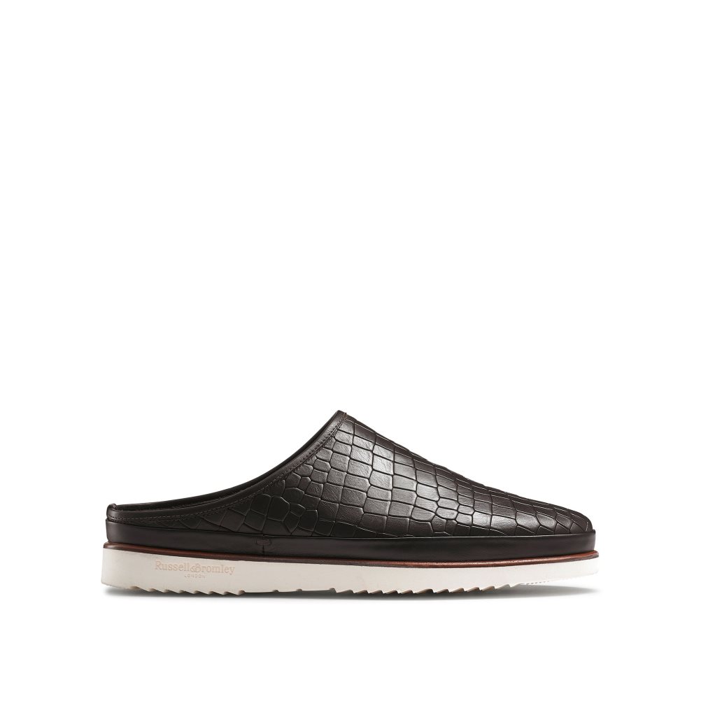 Dark Brown Russell And Bromley San Cataldo Men\'s Mules | CA-8412U