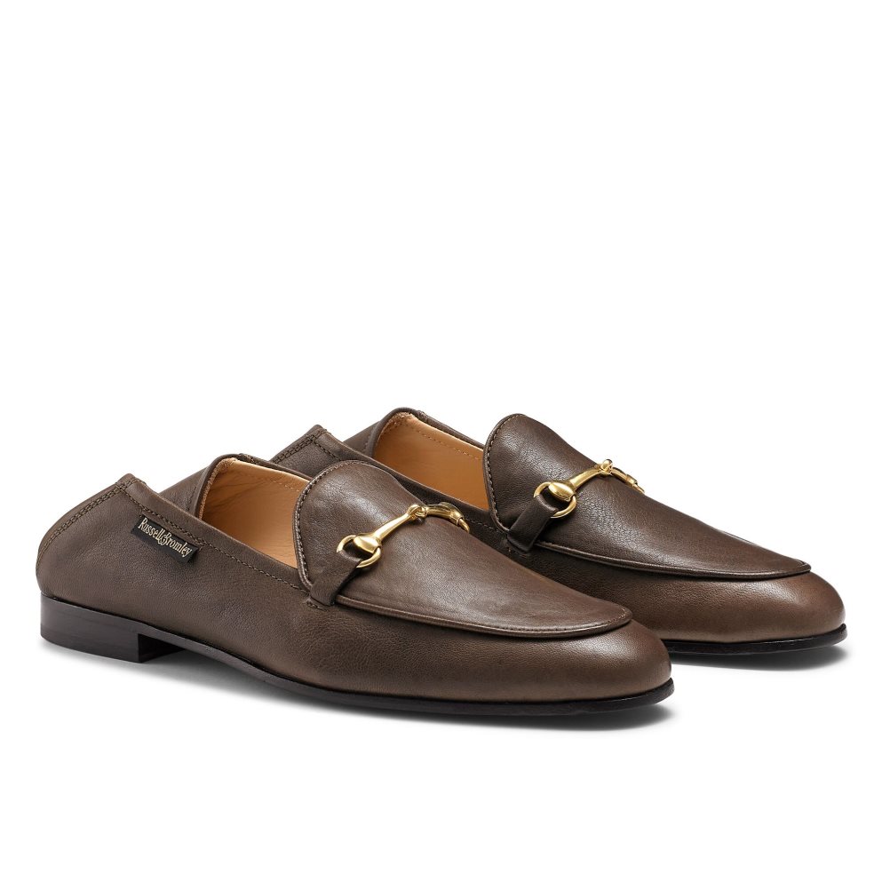 Dark Brown Russell And Bromley Snaffle Women's Loafers | CA-8607L