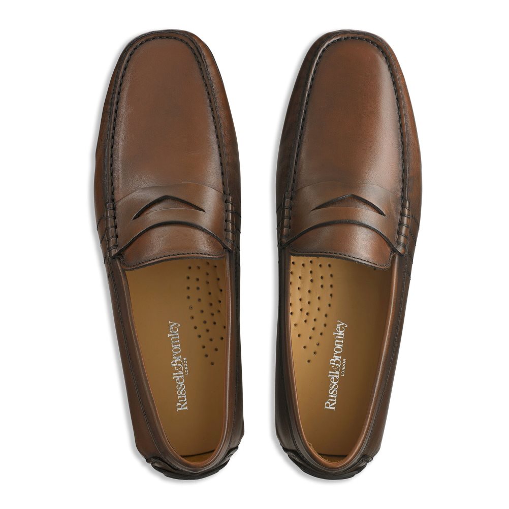 Dark Brown Russell And Bromley Soft Wear+ Driver Men's Formal Shoes | CA-6958K