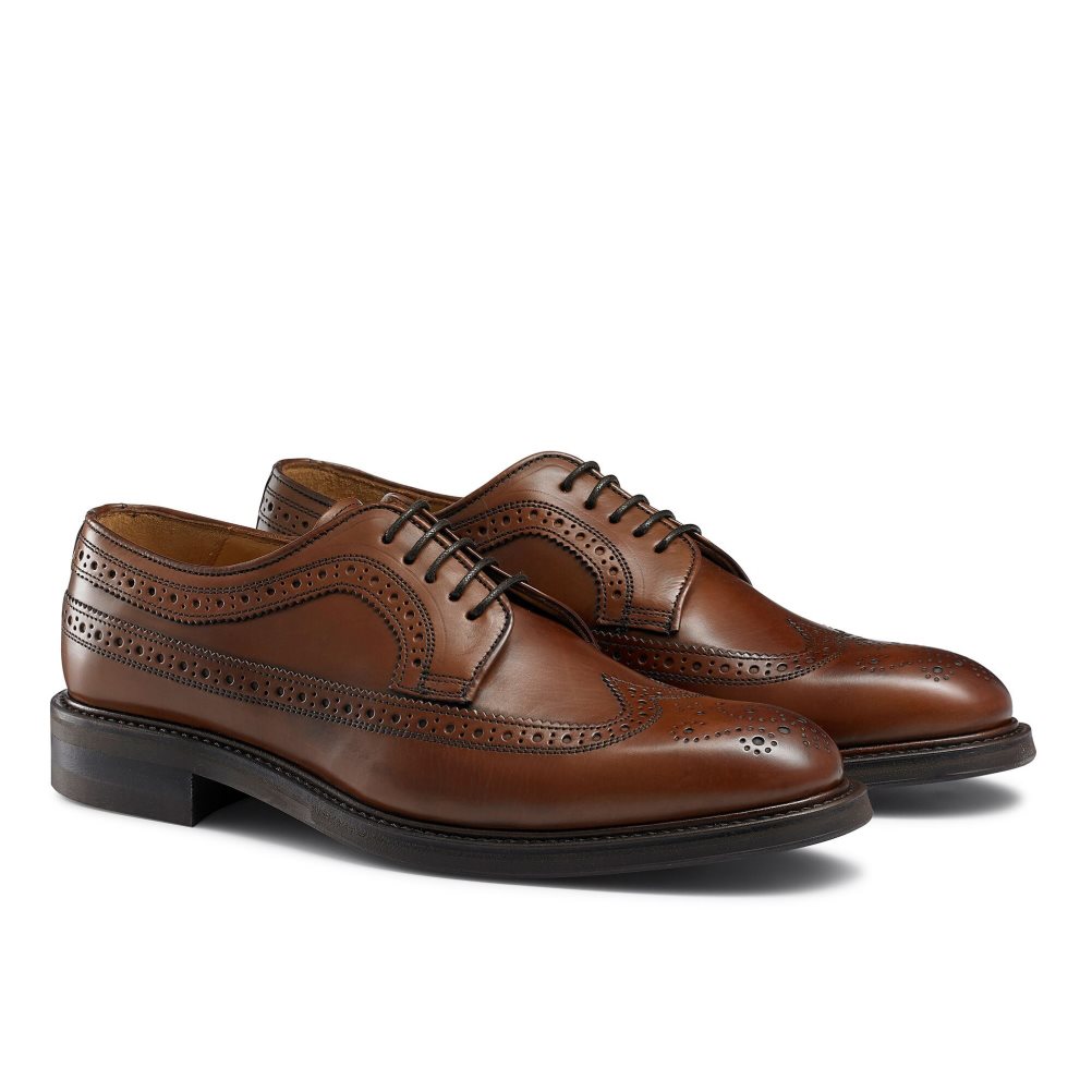 Dark Brown Russell And Bromley Southport Rubber Sole Derby Men's Formal Shoes | CA-5863U