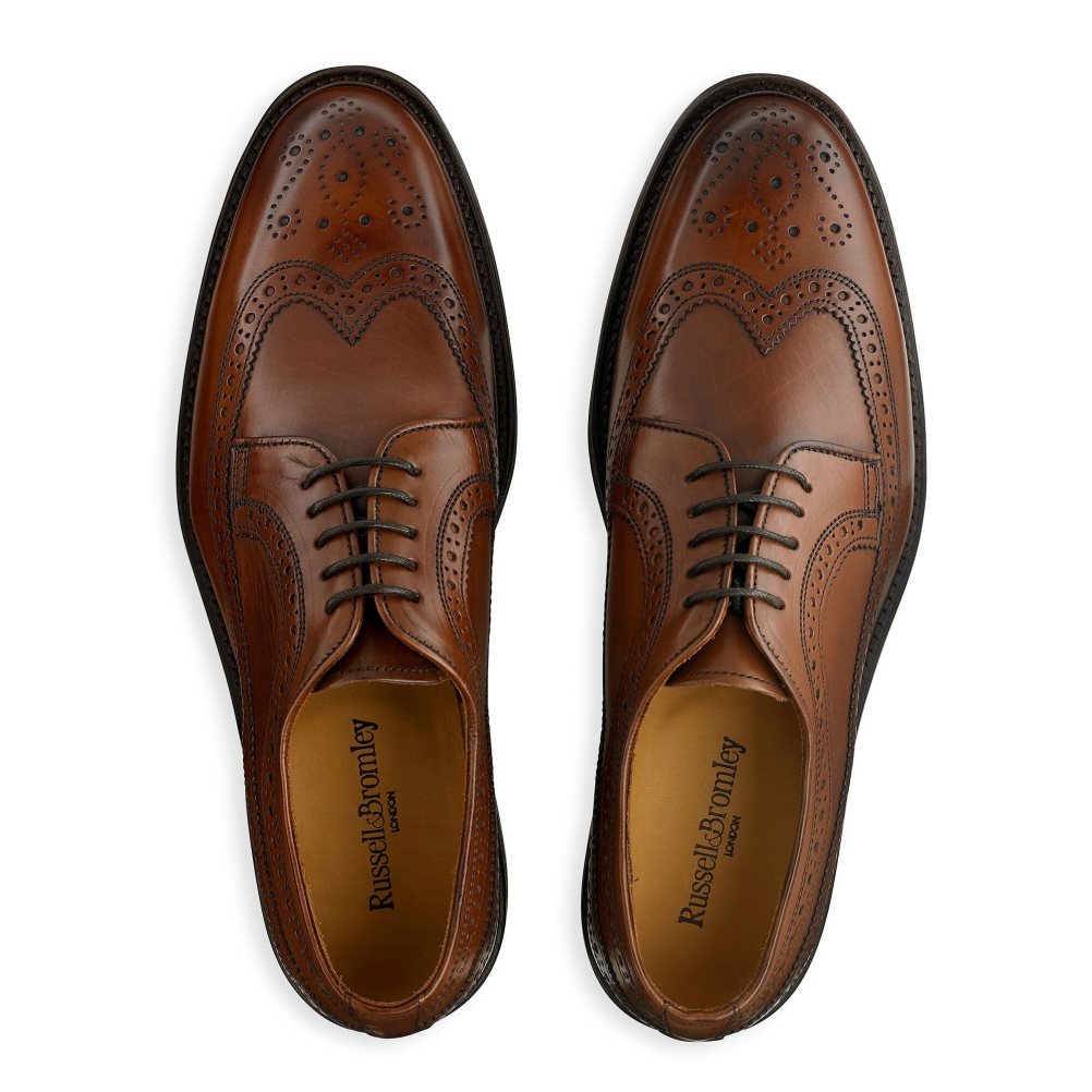 Dark Brown Russell And Bromley Southport Rubber Sole Derby Men's Formal Shoes | CA-5863U