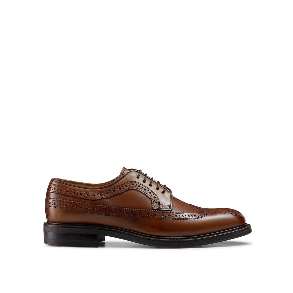Dark Brown Russell And Bromley Southport Rubber Sole Derby Men\'s Formal Shoes | CA-5863U