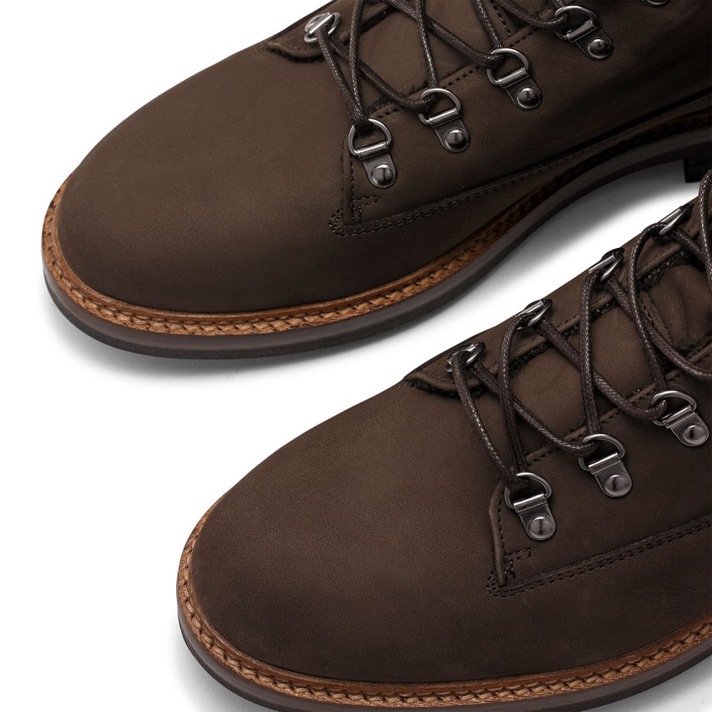 Dark Brown Russell And Bromley Storm M Faux Fur Lined Men's Ankle Boots | CA-3498Y