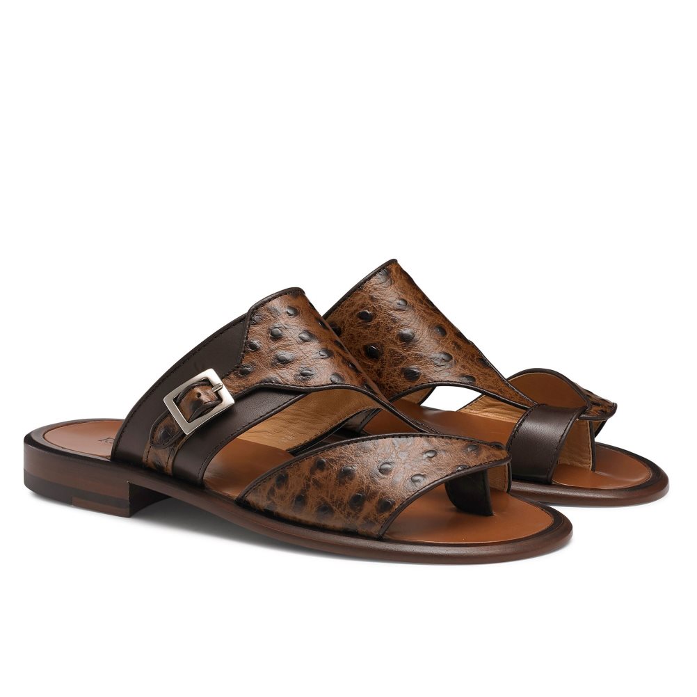 Dark Brown Russell And Bromley Valentia Toe-loop Men's Sandals | CA-4270K