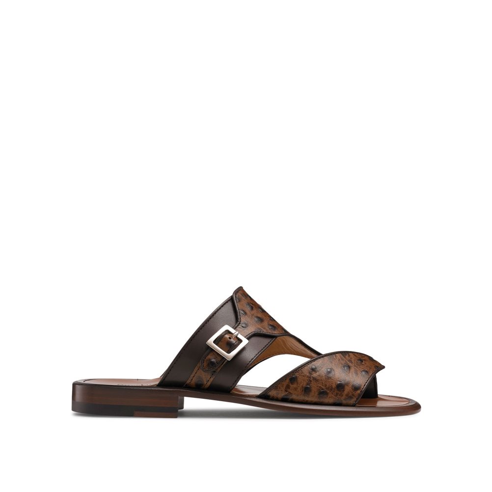 Dark Brown Russell And Bromley Valentia Toe-loop Men\'s Sandals | CA-4270K