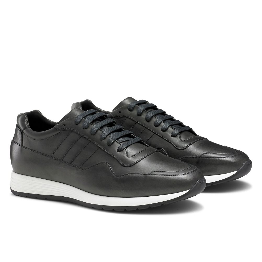 Dark Grey Russell And Bromley Run Time+ Luxury Lace Up Men's Sneakers | CA-5621H