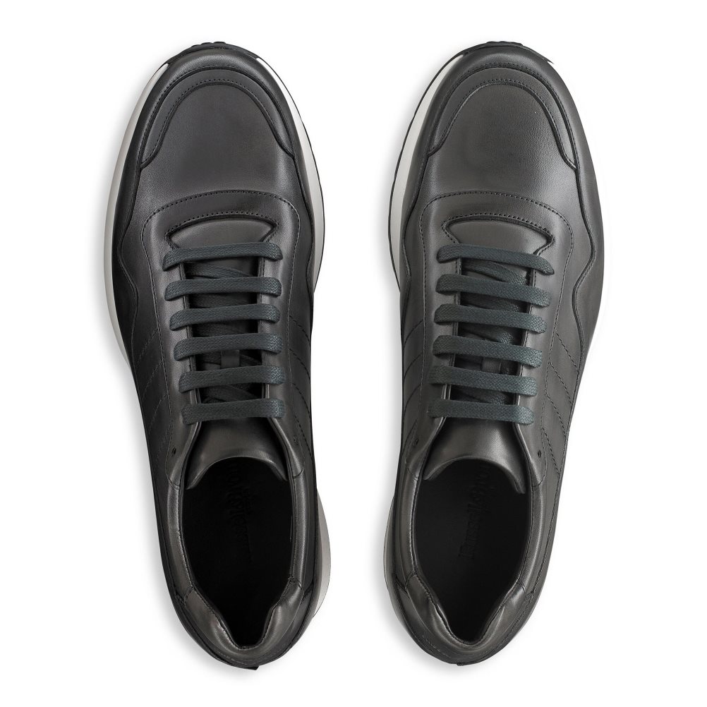 Dark Grey Russell And Bromley Run Time+ Luxury Lace Up Men's Sneakers | CA-5621H