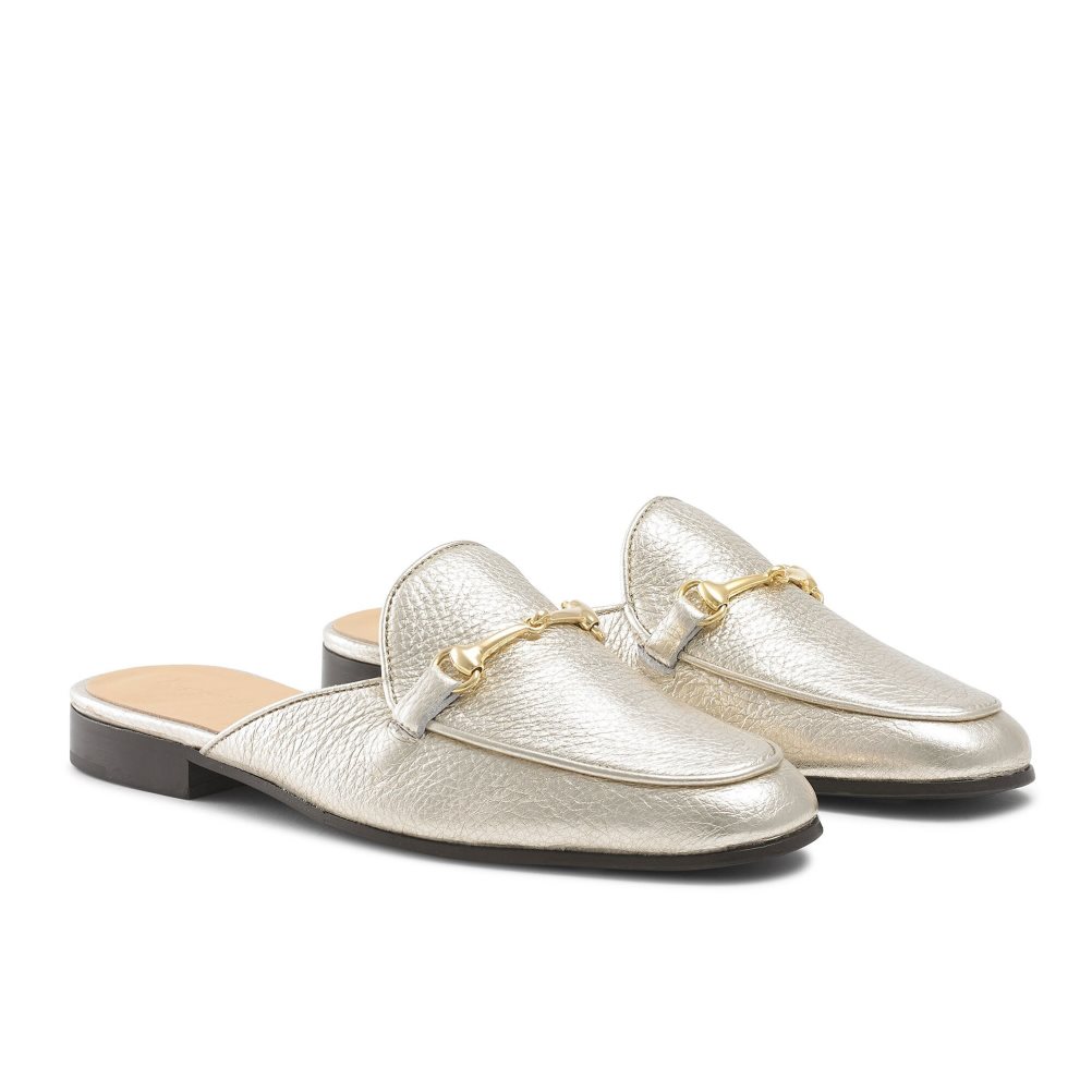 Gold Russell And Bromley Backless Women's Loafers | CA-9426R