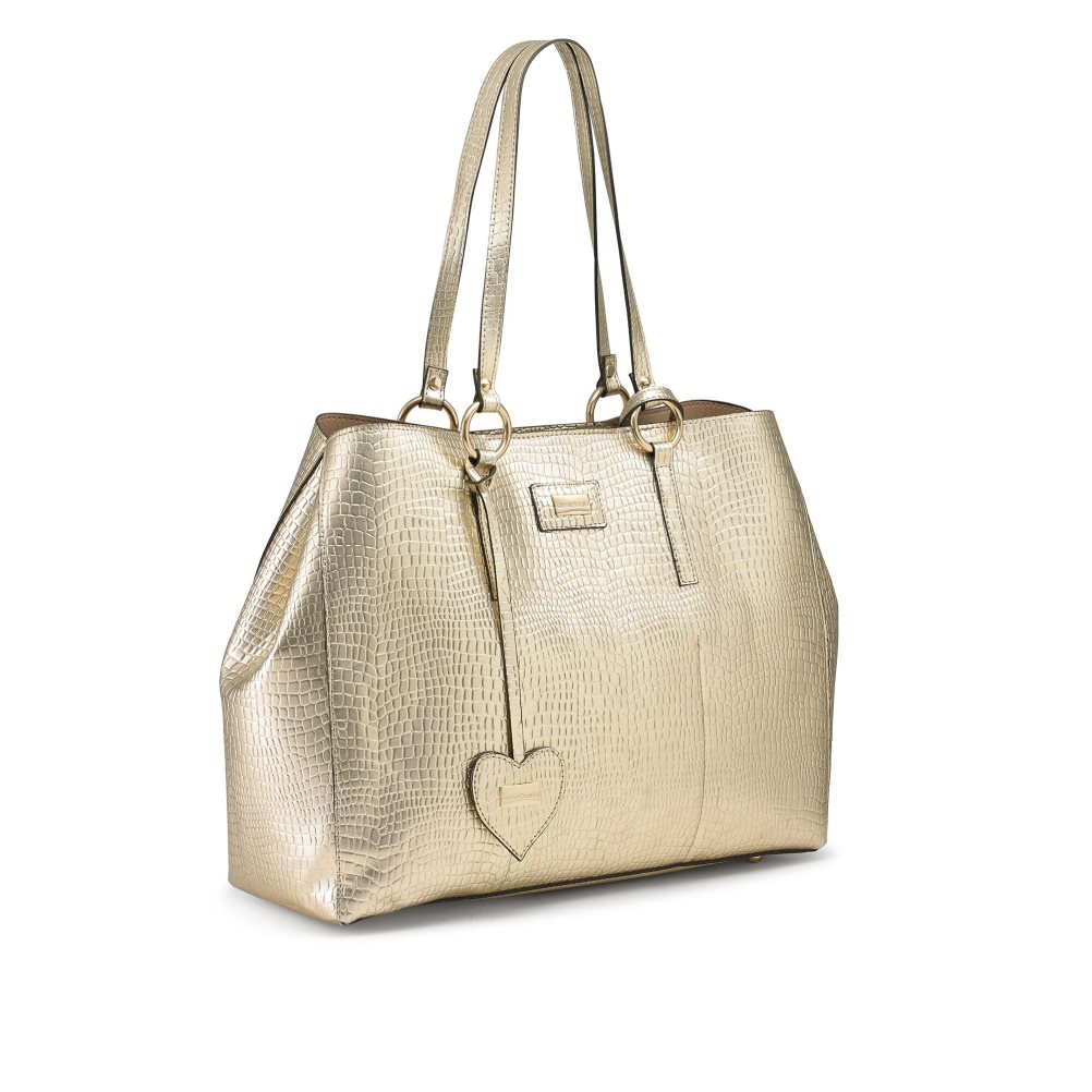 Gold Russell And Bromley Cabana Oversized Shopper Women's Tote Bags | CA-7238H