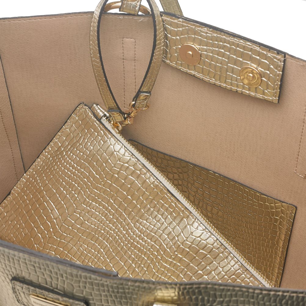 Gold Russell And Bromley Cabana Oversized Shopper Women's Tote Bags | CA-7238H