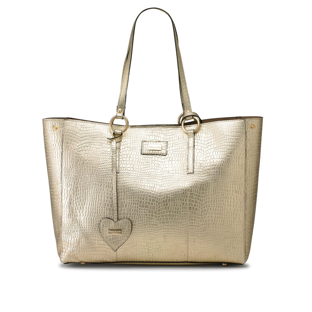 Gold Russell And Bromley Cabana Oversized Shopper Women\'s Tote Bags | CA-7238H