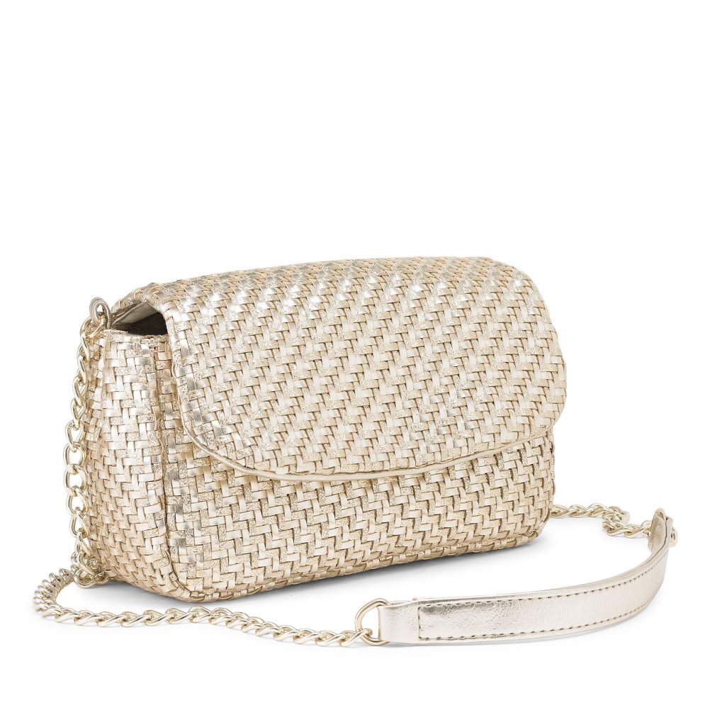 Gold Russell And Bromley Liberty Woven Women's Shoulder Bags | CA-9283G