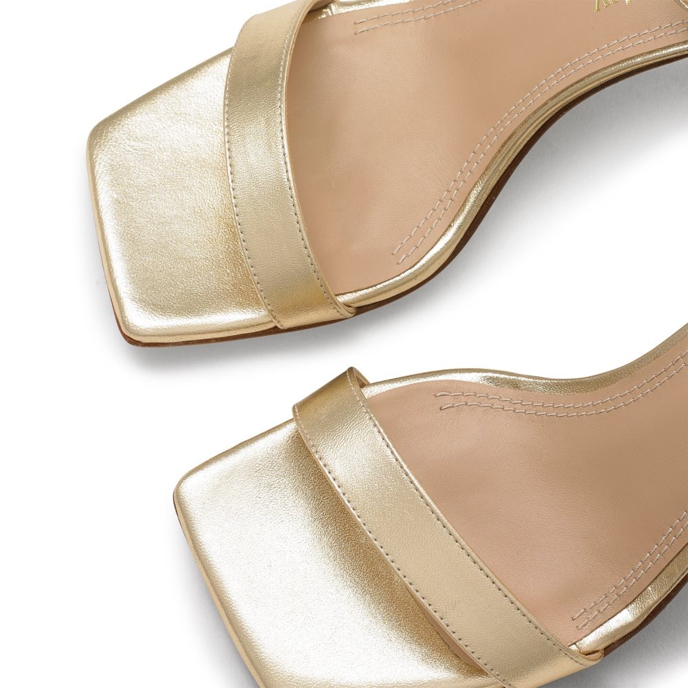 Gold Russell And Bromley Negroni Two Part Women's Heels Sandals | CA-8645L