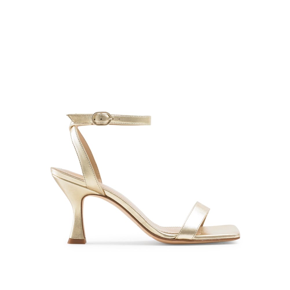 Gold Russell And Bromley Negroni Two Part Women\'s Heels Sandals | CA-8645L