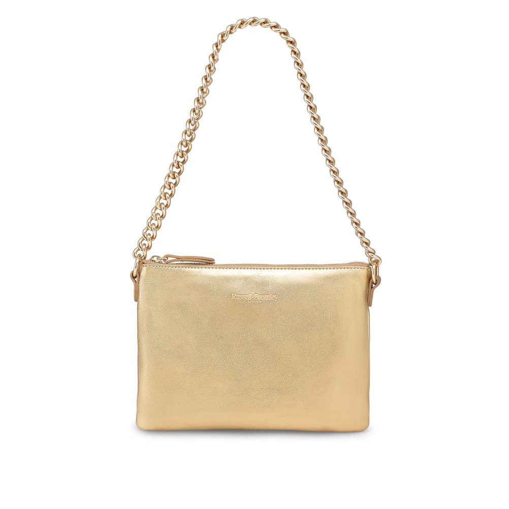 Gold Russell And Bromley On Point Chain Zip Pouch Women's Shoulder Bags | CA-2095L