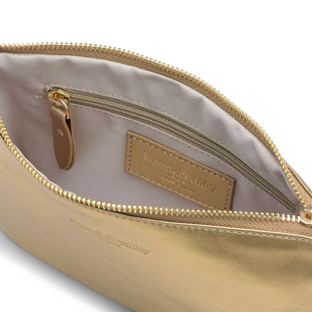 Gold Russell And Bromley On Point Chain Zip Pouch Women's Shoulder Bags | CA-2095L
