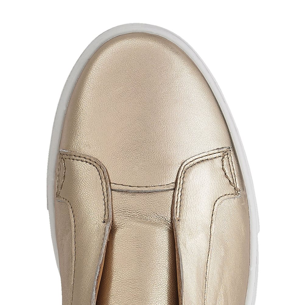Gold Russell And Bromley Park Up Flatform Laceless Women's Platform Shoes | CA-7105O
