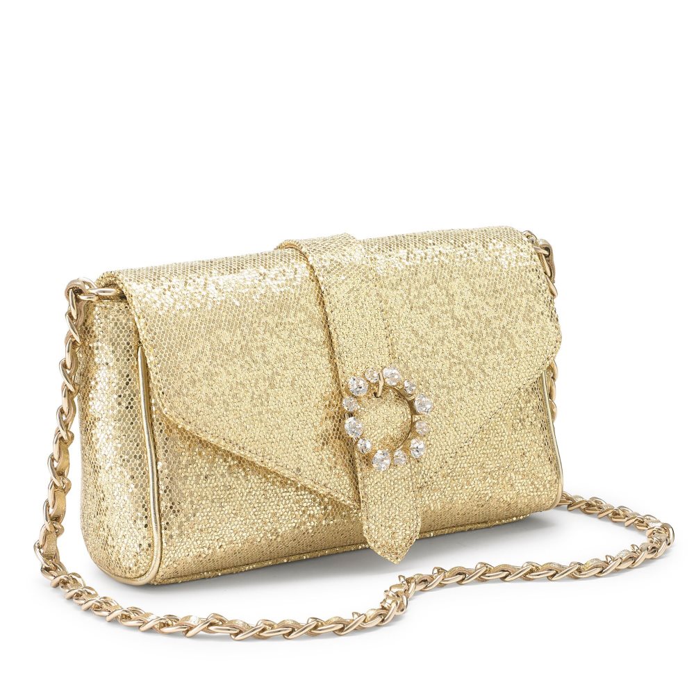 Gold Russell And Bromley Strictly Jewel Buckle Chain Women's Crossbody Bags | CA-1379F