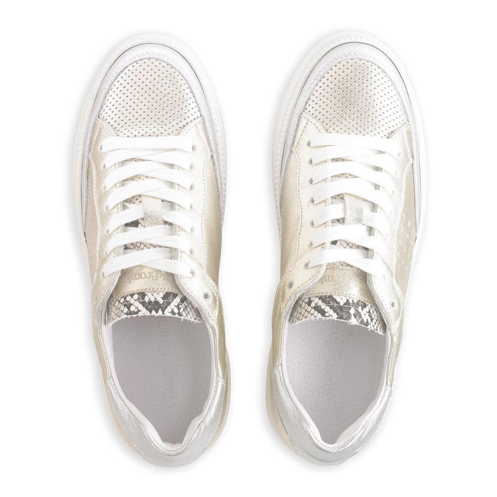 Gold Russell And Bromley Whisper Low Top Women's Sneakers | CA-4035Y