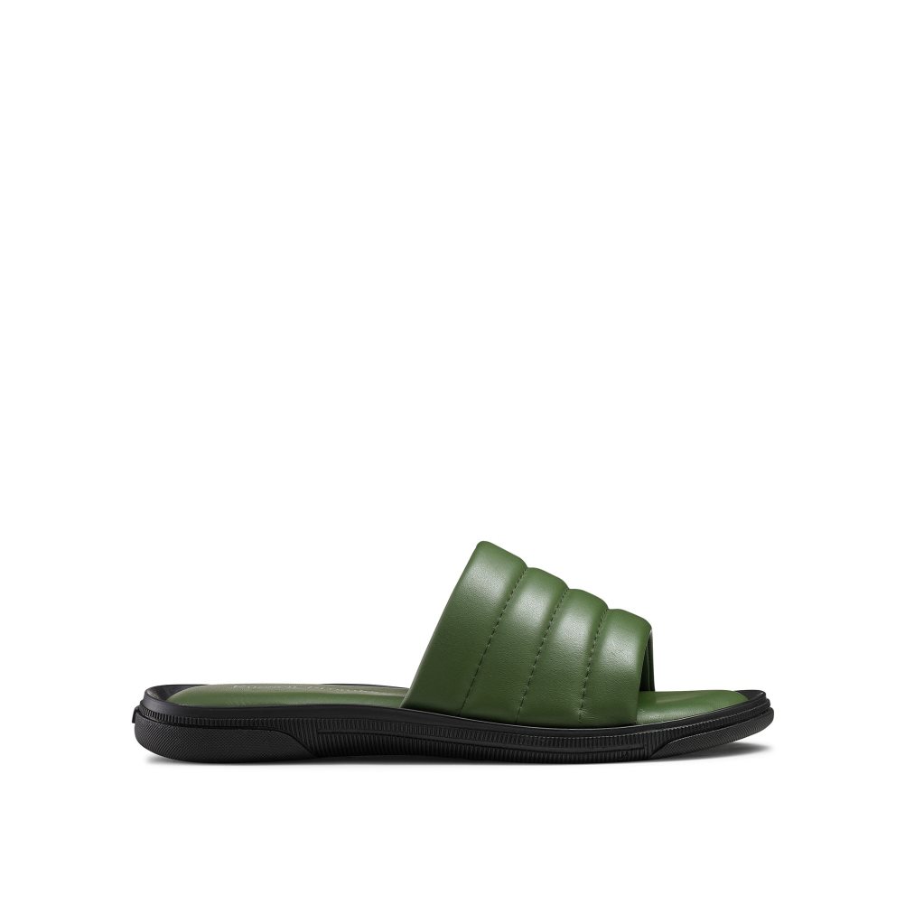 Green Russell And Bromley Luxe Men\'s Slides | CA-5236A
