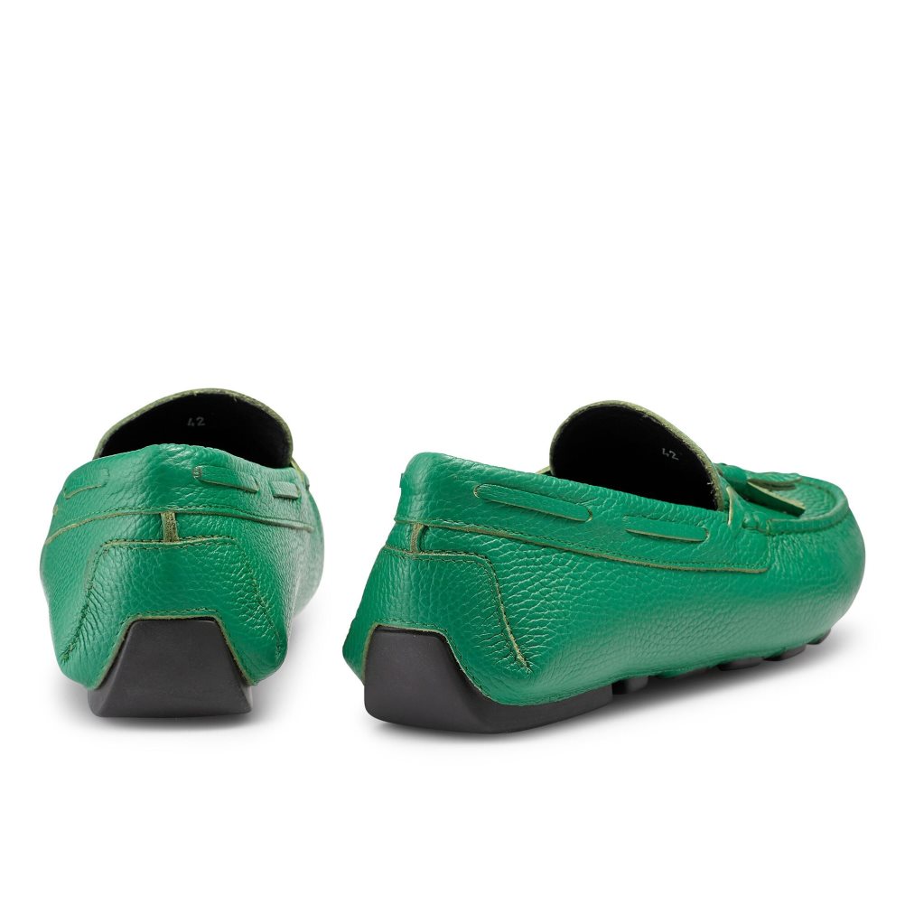 Green Russell And Bromley Monza Tassel Men's Drivers Shoes | CA-9568N