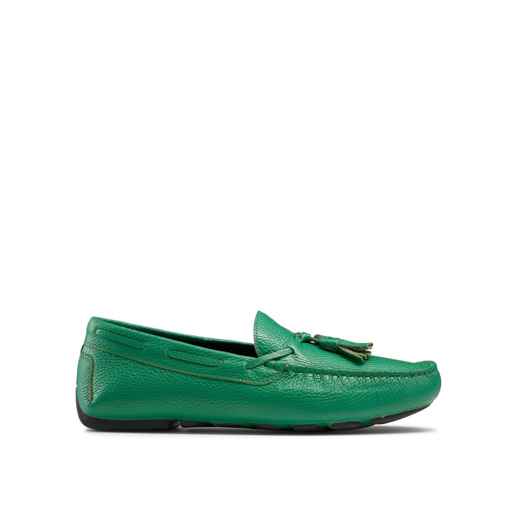 Green Russell And Bromley Monza Tassel Men\'s Drivers Shoes | CA-9568N