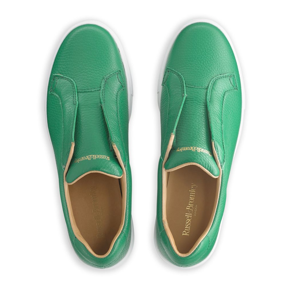 Green Russell And Bromley Park Up Flatform Laceless Women's Platform Shoes | CA-6520B