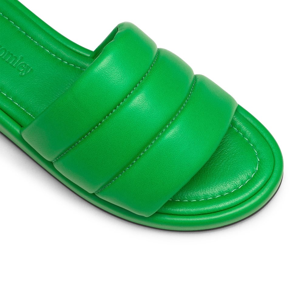 Green Russell And Bromley Puffmule Puffy Women's Slippers | CA-0241S