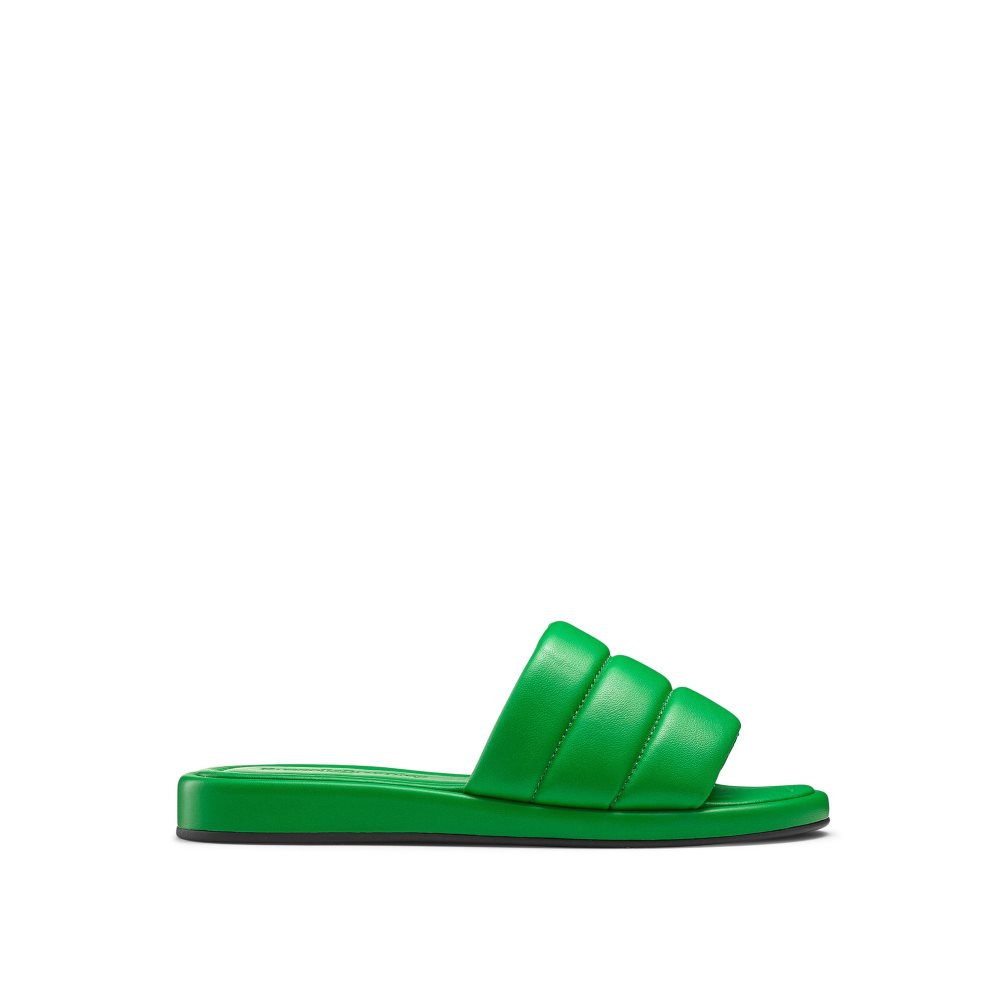 Green Russell And Bromley Puffmule Puffy Women\'s Slippers | CA-0241S