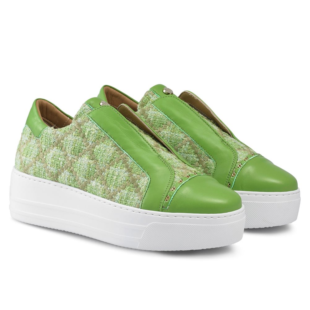 Green Russell And Bromley Seawalk Laceless Women's Sneakers | CA-5029W
