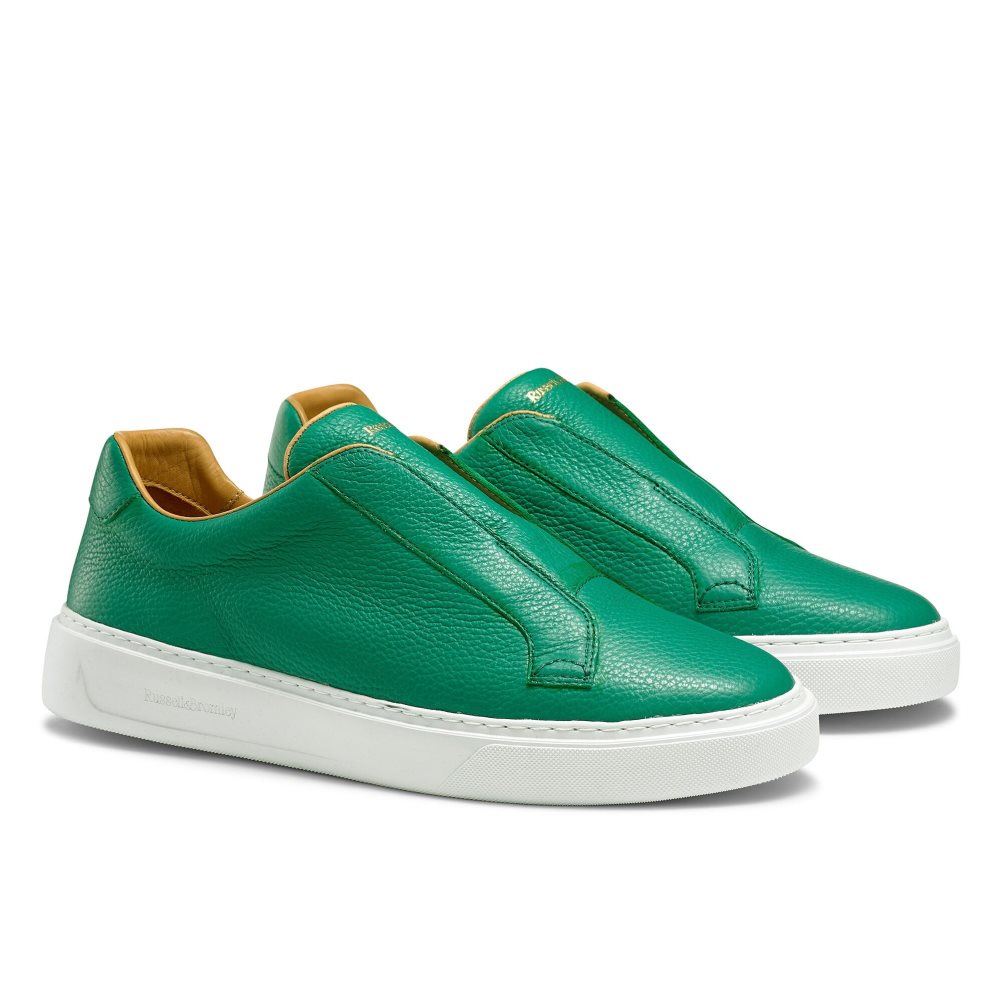 Green Russell And Bromley Slipway Laceless Men's Sneakers | CA-7980Q