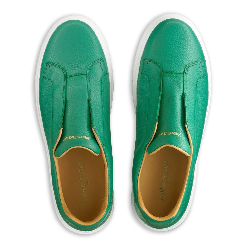Green Russell And Bromley Slipway Laceless Men's Sneakers | CA-7980Q