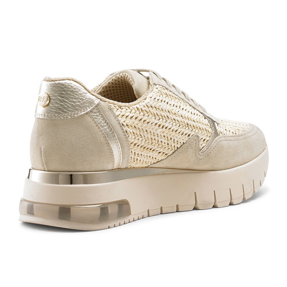 Grey Russell And Bromley Island Hop Raffia Runner Women's Sneakers | CA-6082N
