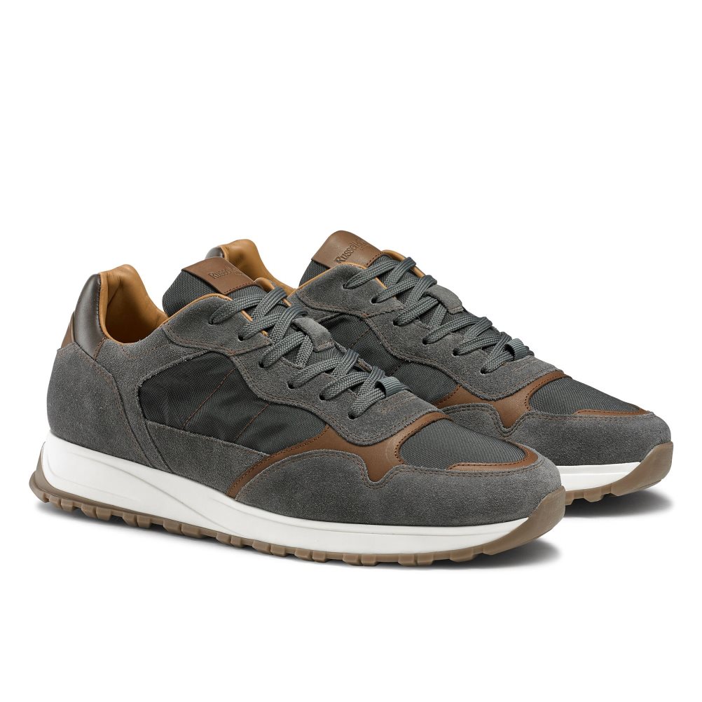 Grey Russell And Bromley Rannoch Oxford Lace Runner Men's Sneakers | CA-5809Z