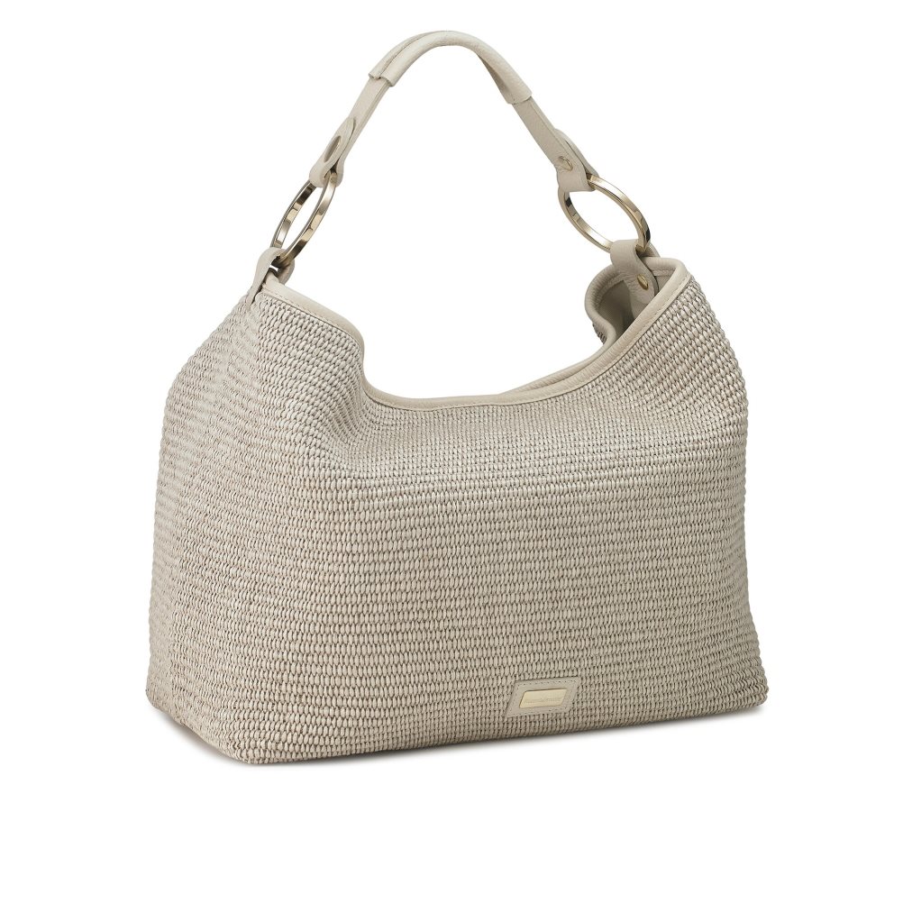 Grey Russell And Bromley Ruffles Raffia Women's Shoulder Bags | CA-9745C