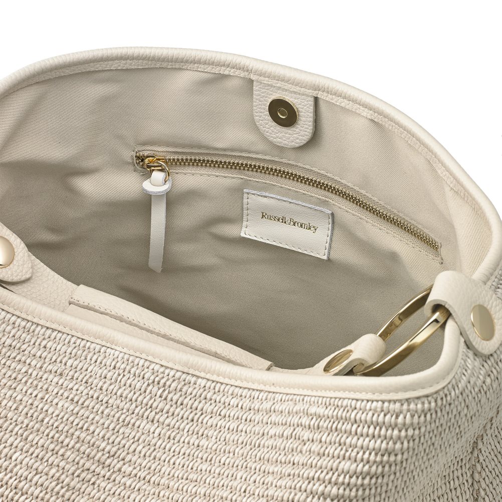Grey Russell And Bromley Ruffles Raffia Women's Shoulder Bags | CA-9745C