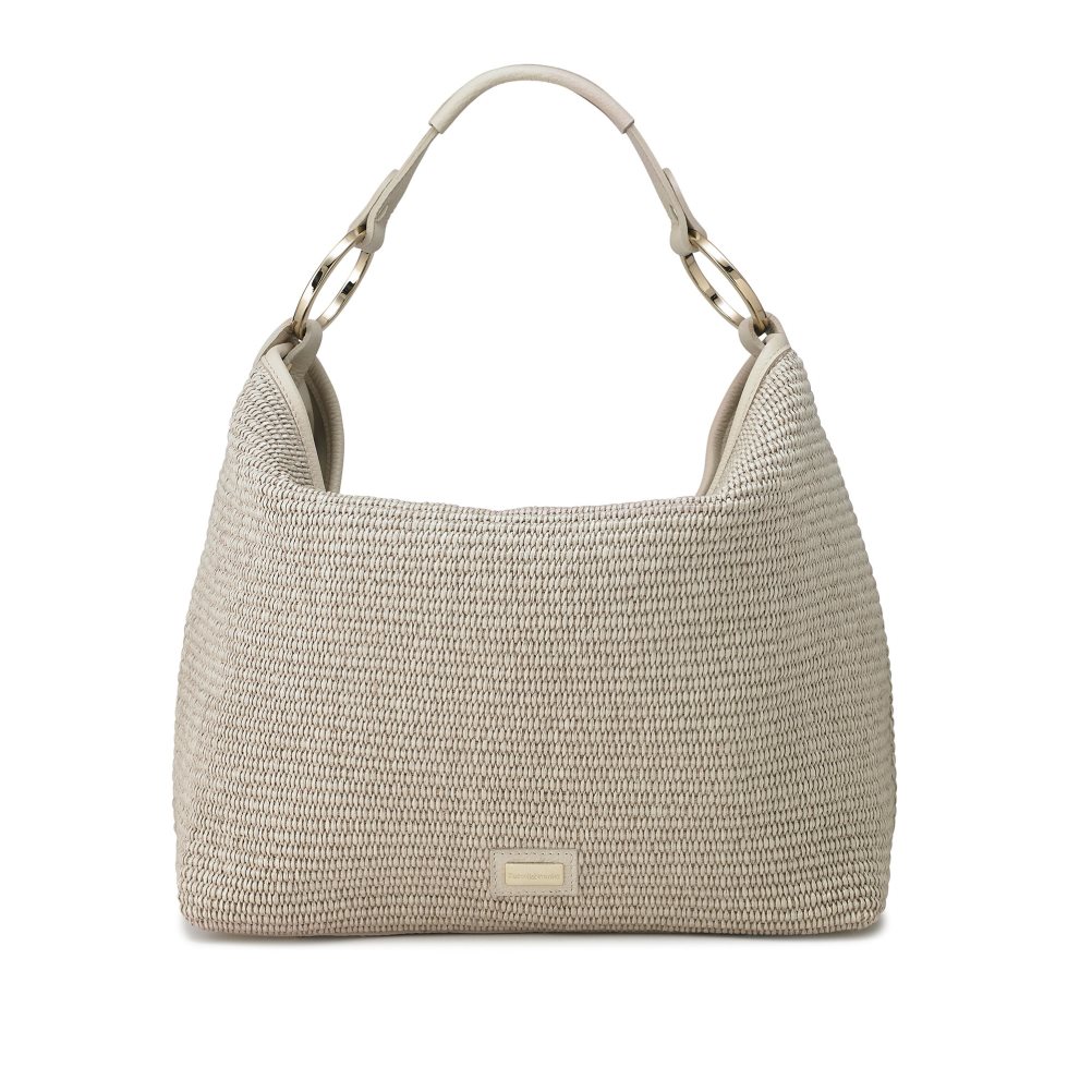 Grey Russell And Bromley Ruffles Raffia Women\'s Shoulder Bags | CA-9745C