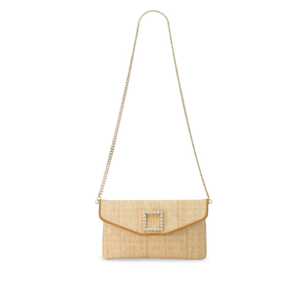 Khaki Russell And Bromley Fairytale Envelope Women's Clutch Bag | CA-1482W