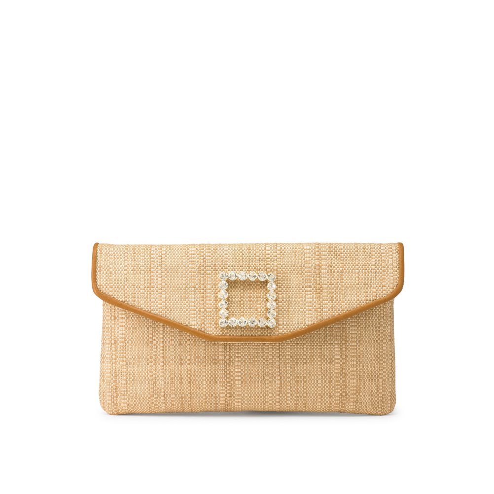 Khaki Russell And Bromley Fairytale Envelope Women\'s Clutch Bag | CA-1482W