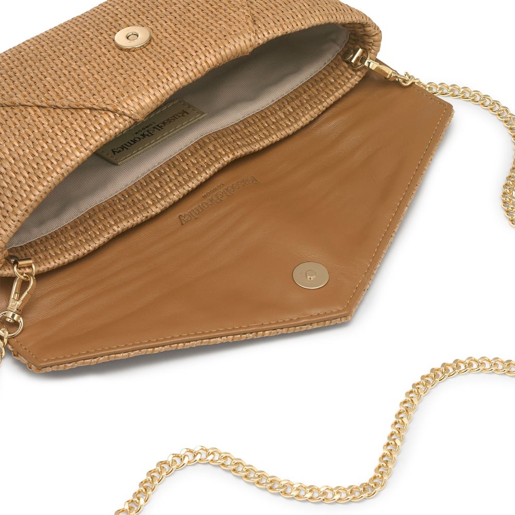 Khaki Russell And Bromley Topform Envelope Women's Clutch Bag | CA-3245G
