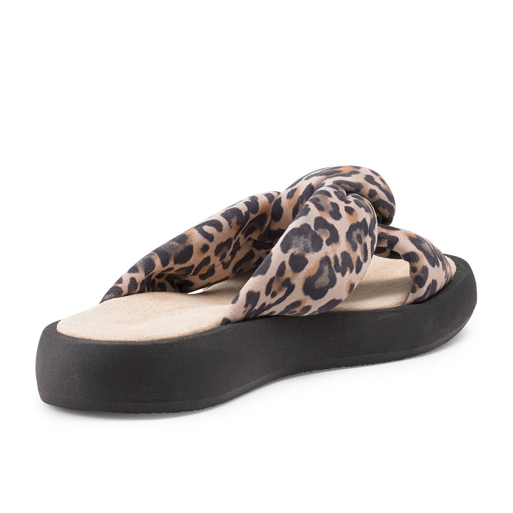 Leopard Russell And Bromley Dallas Knot Women's Flat Sandals | CA-7985V