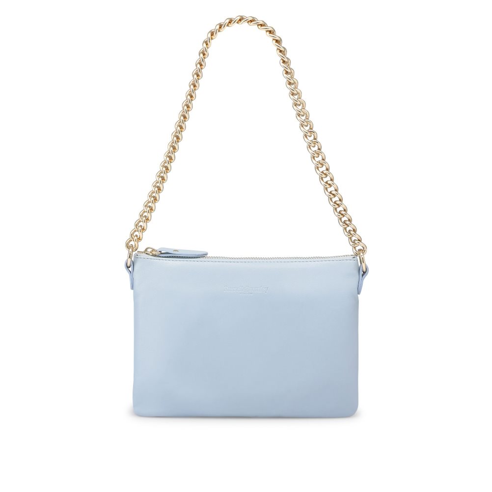 Light Blue Russell And Bromley On Point Chain Zip Pouch Women's Shoulder Bags | CA-8120Y