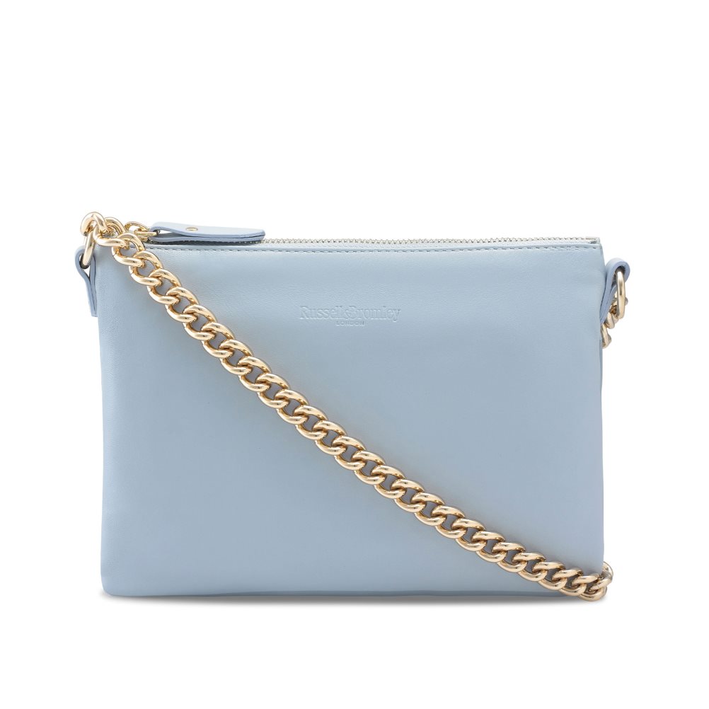 Light Blue Russell And Bromley On Point Chain Zip Pouch Women\'s Shoulder Bags | CA-8120Y
