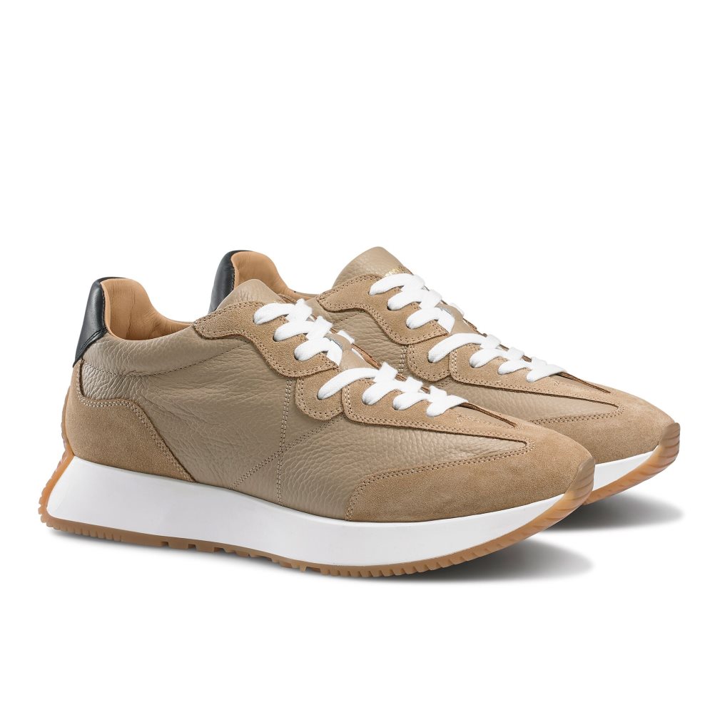 Light Brown Russell And Bromley Hourglass M Flared Sole Men's Sneakers | CA-3692Q
