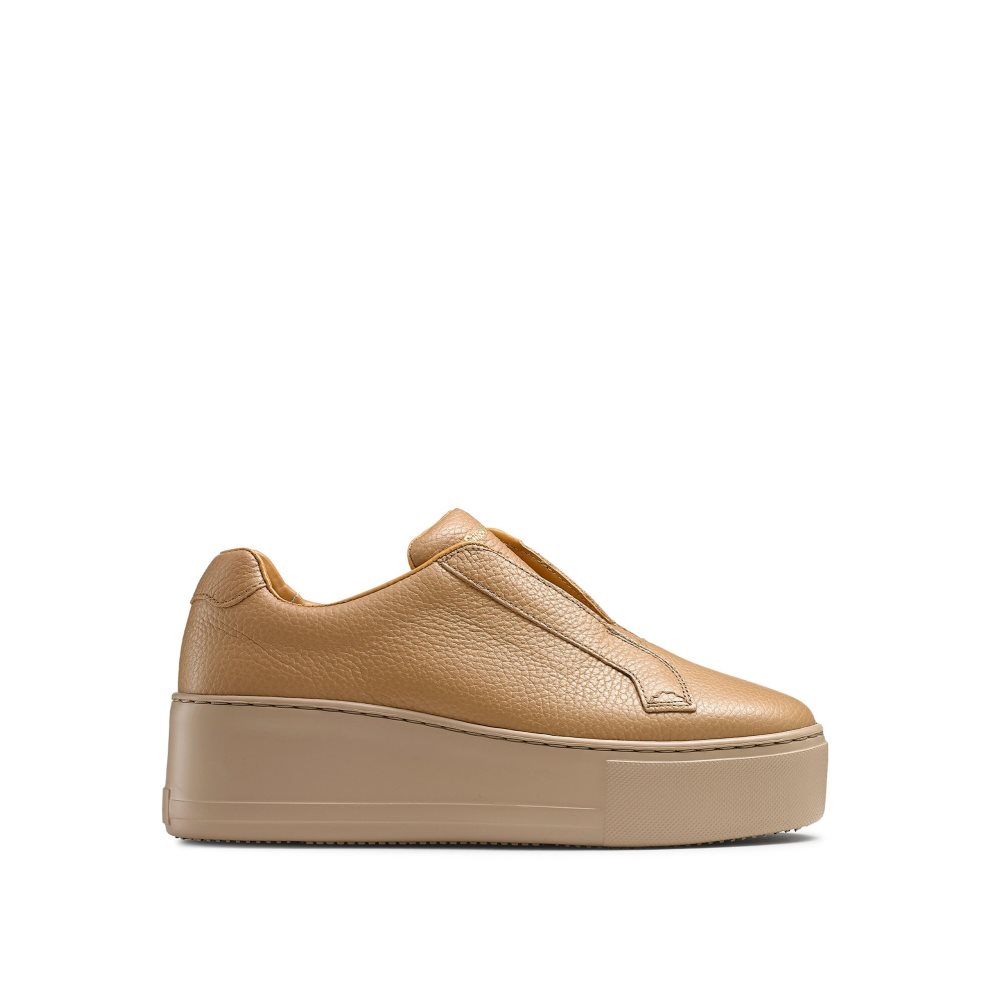 Light Brown Russell And Bromley Park Up Flatform Laceless Women\'s Platform Shoes | CA-1730S