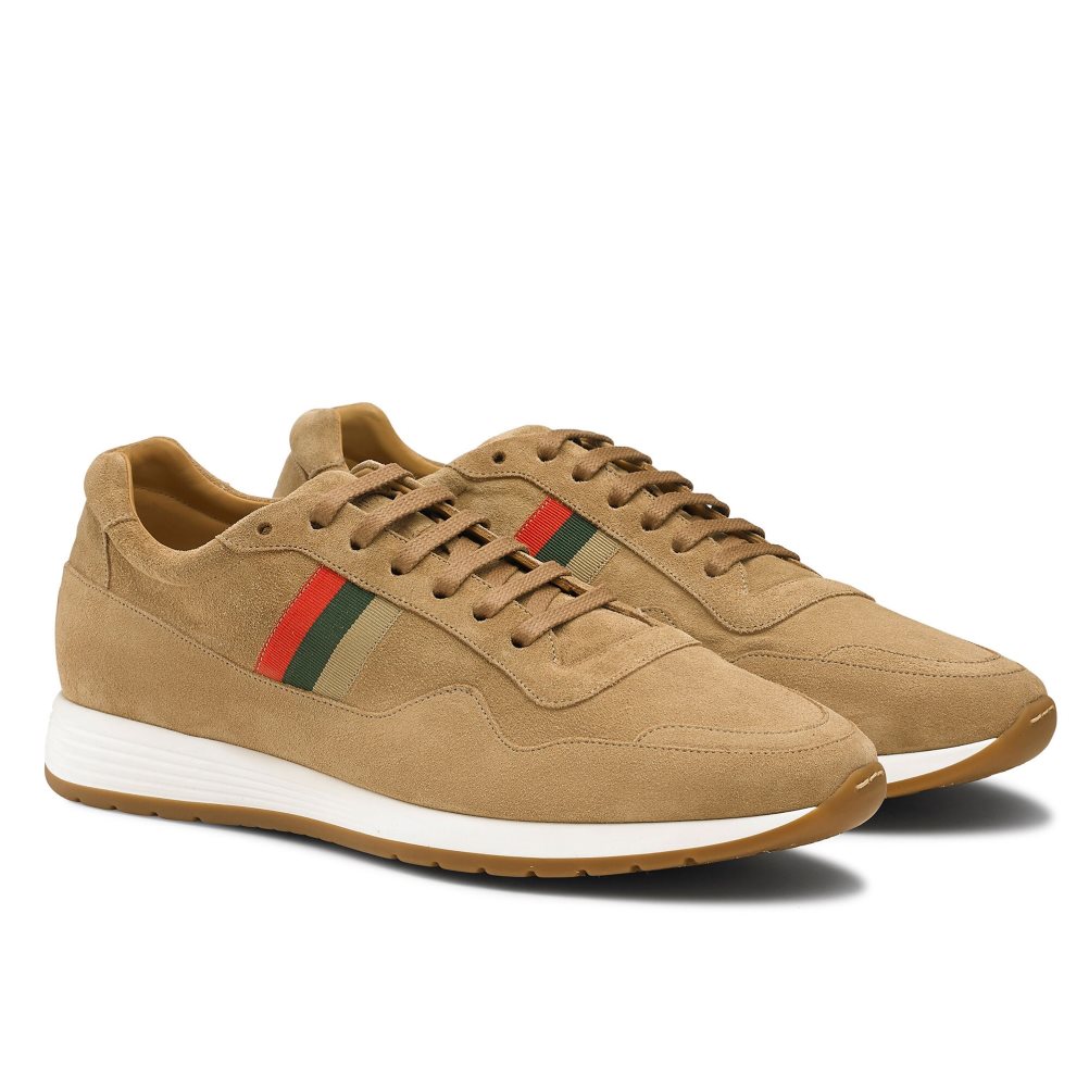 Light Brown Russell And Bromley Run Time Lace-up Men's Sneakers | CA-6219J
