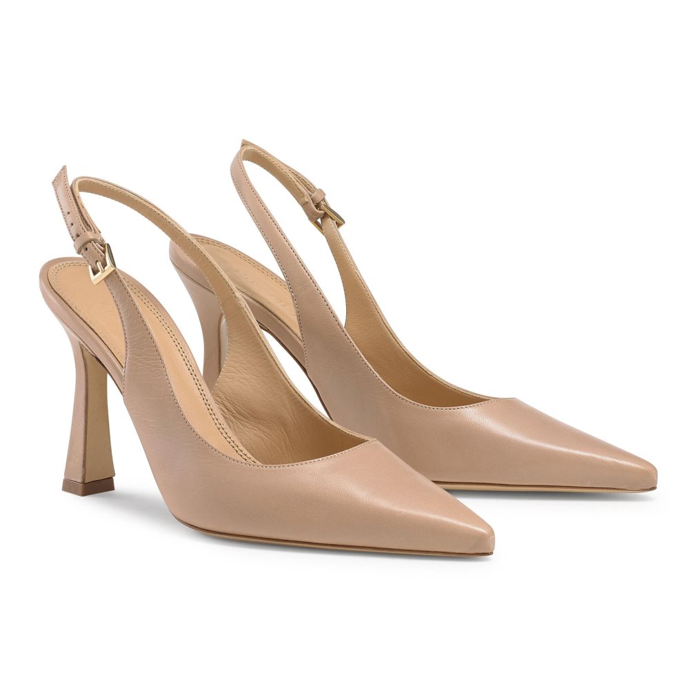 Light Brown Russell And Bromley Slingback Point Women's Pumps | CA-5348Z
