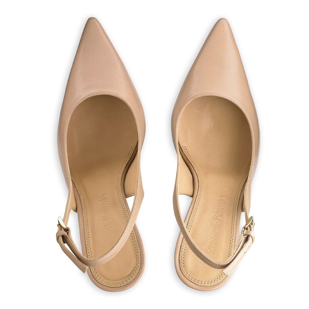 Light Brown Russell And Bromley Slingback Point Women's Pumps | CA-5348Z