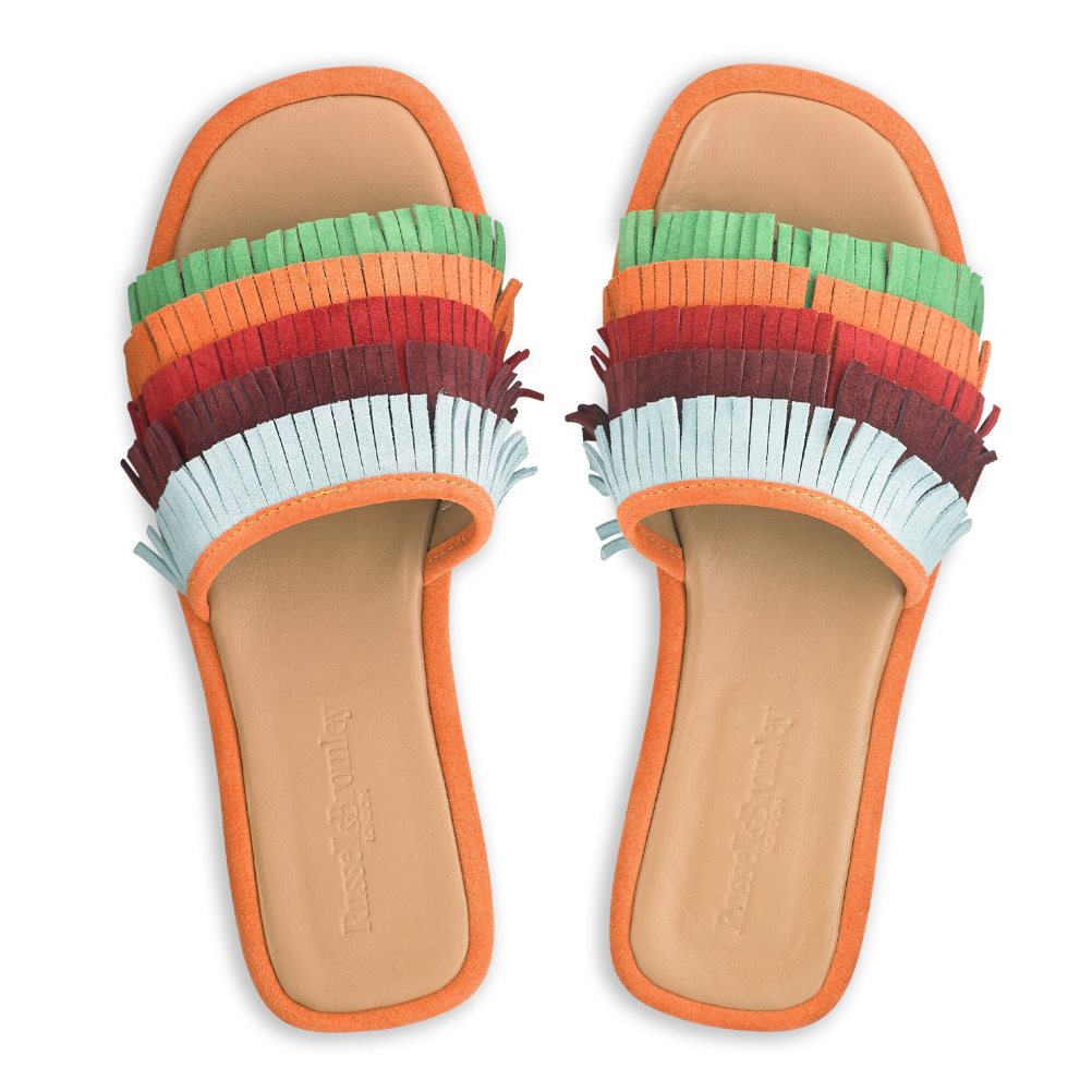 Multicolor Russell And Bromley Cascade Fringe Women's Slippers | CA-5639Z